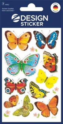 Matrica, papír, 3 ív, 76x120 mm, AVERY ZWECKFORM, "Z-Design No.4462", lepkék