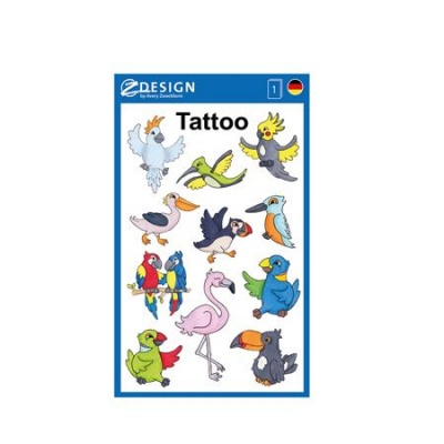 Matrica, tetoválás, 1 ív, 76x120 mm, AVERY ZWECKFORM, "Z-Design No.56762", madarak