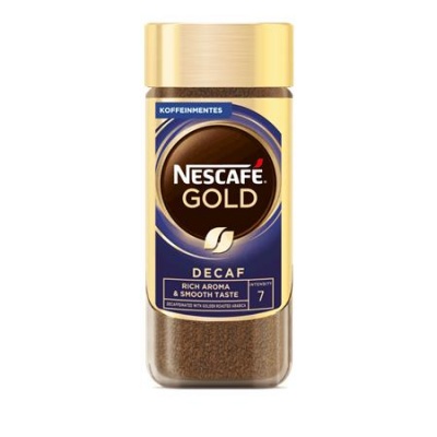 Instant kávé, koffeinmentes, 100 g, üveges, NESCAFÉ "Gold"