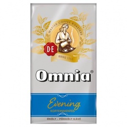 Kávé, pörkölt, őrölt, vákuumos csomagolásban, 250 g, DOUWE EGBERTS "Omnia Evening", Koffeinmentes